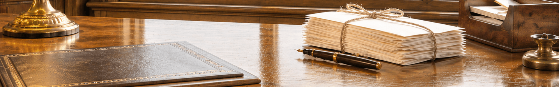 Image showing official letters and a fountain pen on a desk, symbolising the Rural Services Network's work in submitting evidence and writing to Ministers to advocate for rural communities.